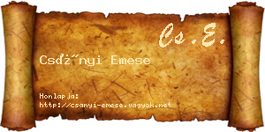 Csányi Emese névjegykártya
